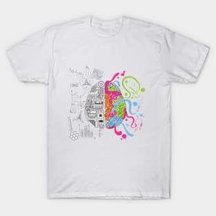 Parts Of The Human Brain - Simple Brain Draw T-Shirt